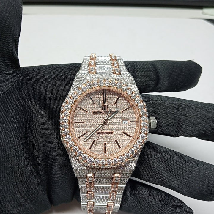 AP Royal Oak Rose Gold Moissanite Watch