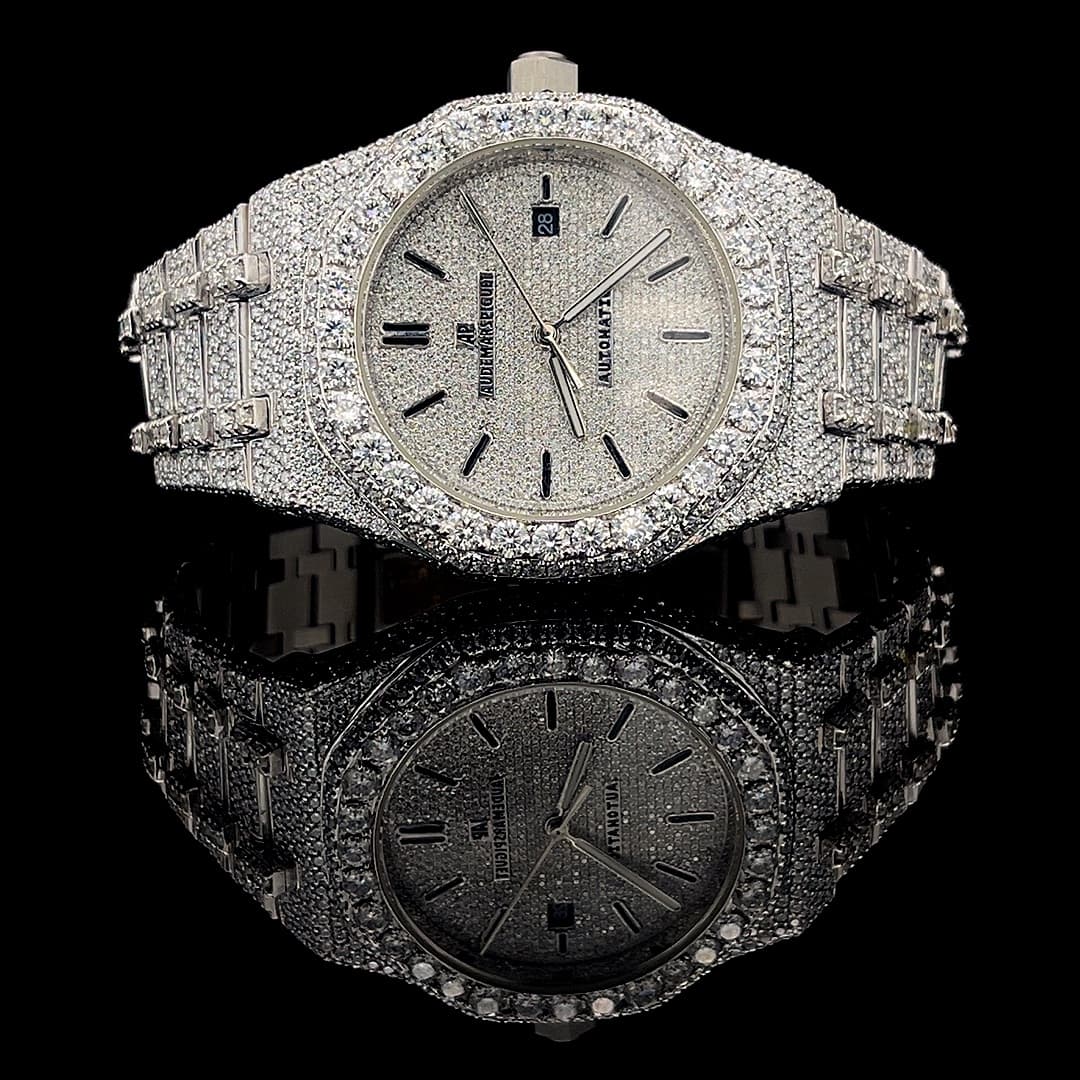 AP Royal Oak White Gold Moissanite Watch