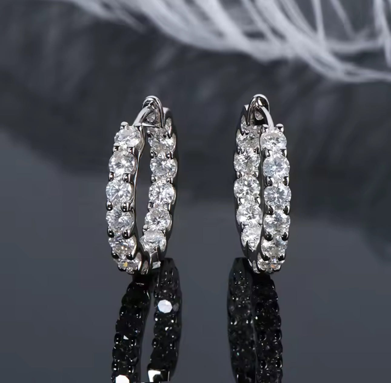 Eternal Sparkle 3MM Moissanite Hoop Earrings