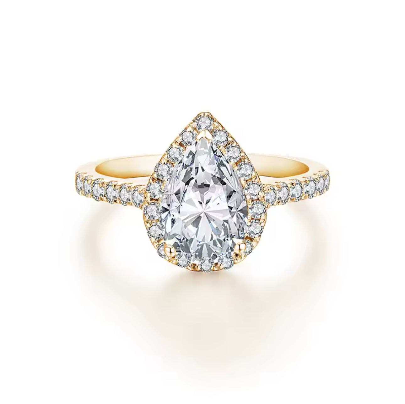 The Queen’s Gambit 2 Ct Pear Shaped Moissanite Tear Engagement Ring