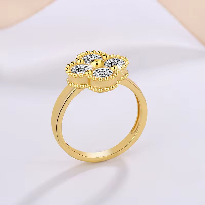 Women’s Clover Blossom Lab Created Moissanite Ring