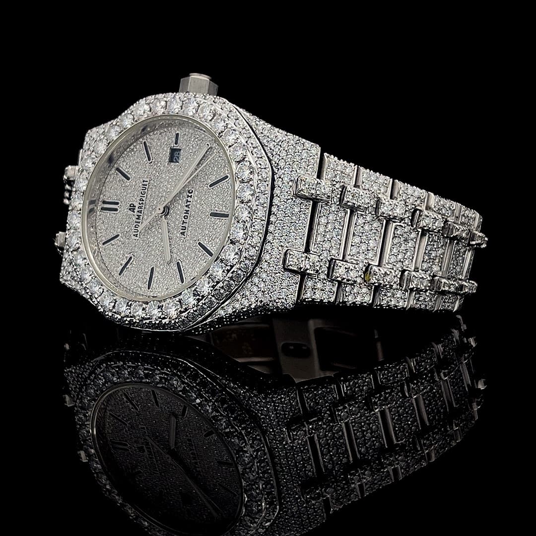 AP Royal Oak White Gold Moissanite Watch