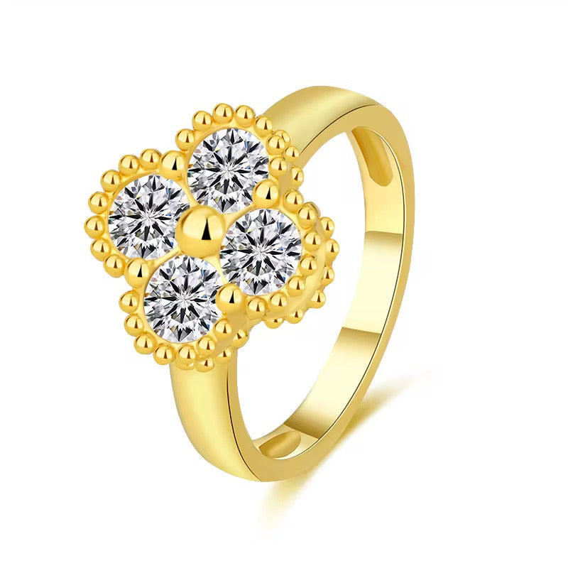 Women’s Clover Blossom Lab Created Moissanite Ring