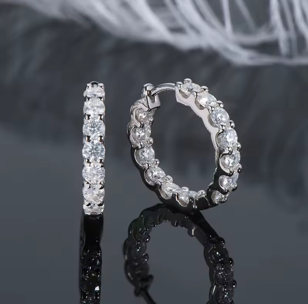 Eternal Sparkle 3MM Moissanite Hoop Earrings