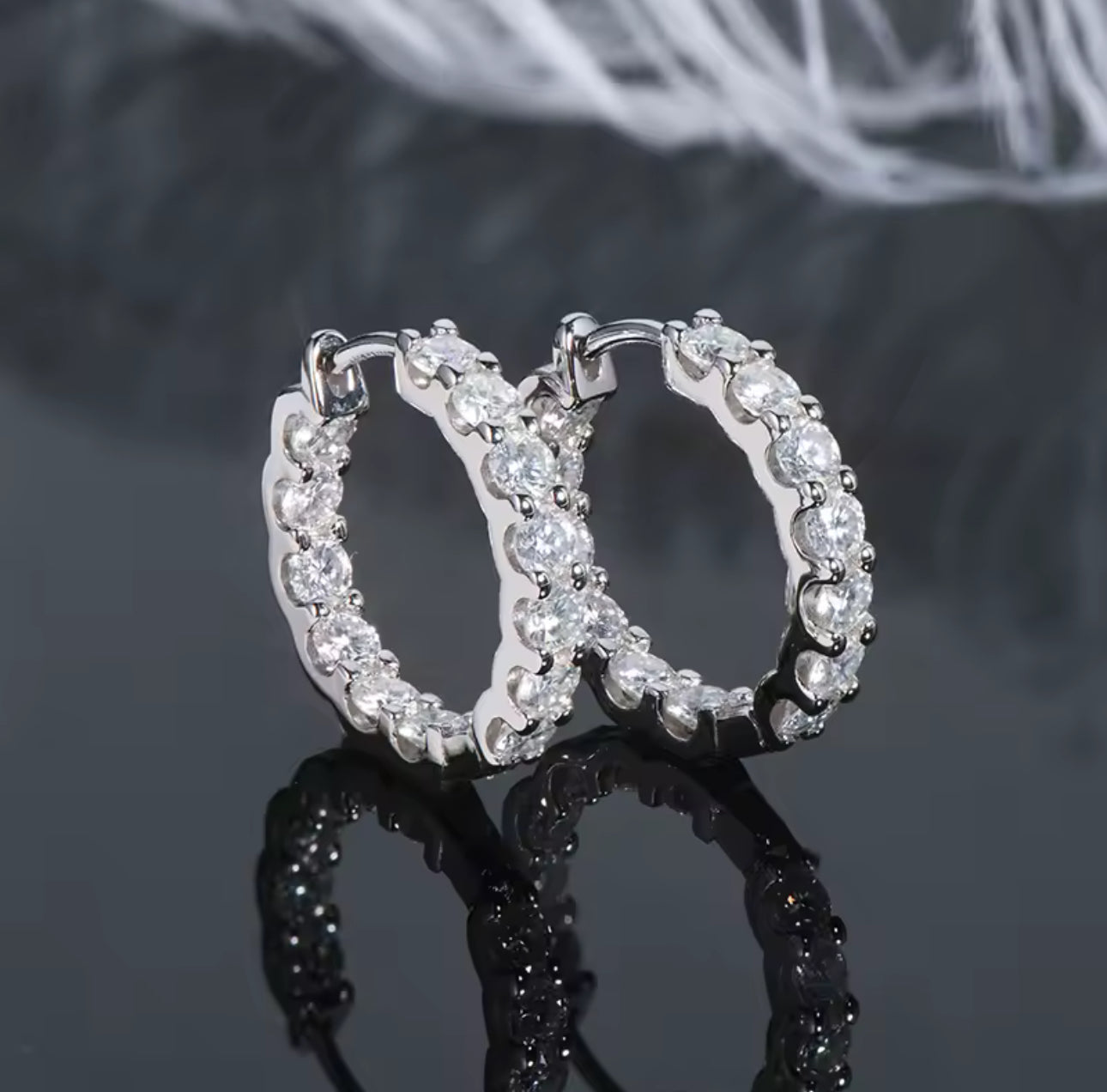 Eternal Sparkle 3MM Moissanite Hoop Earrings