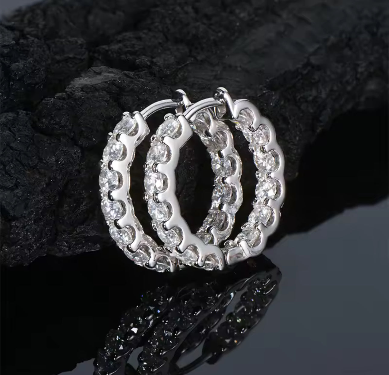 Eternal Sparkle 3MM Moissanite Hoop Earrings