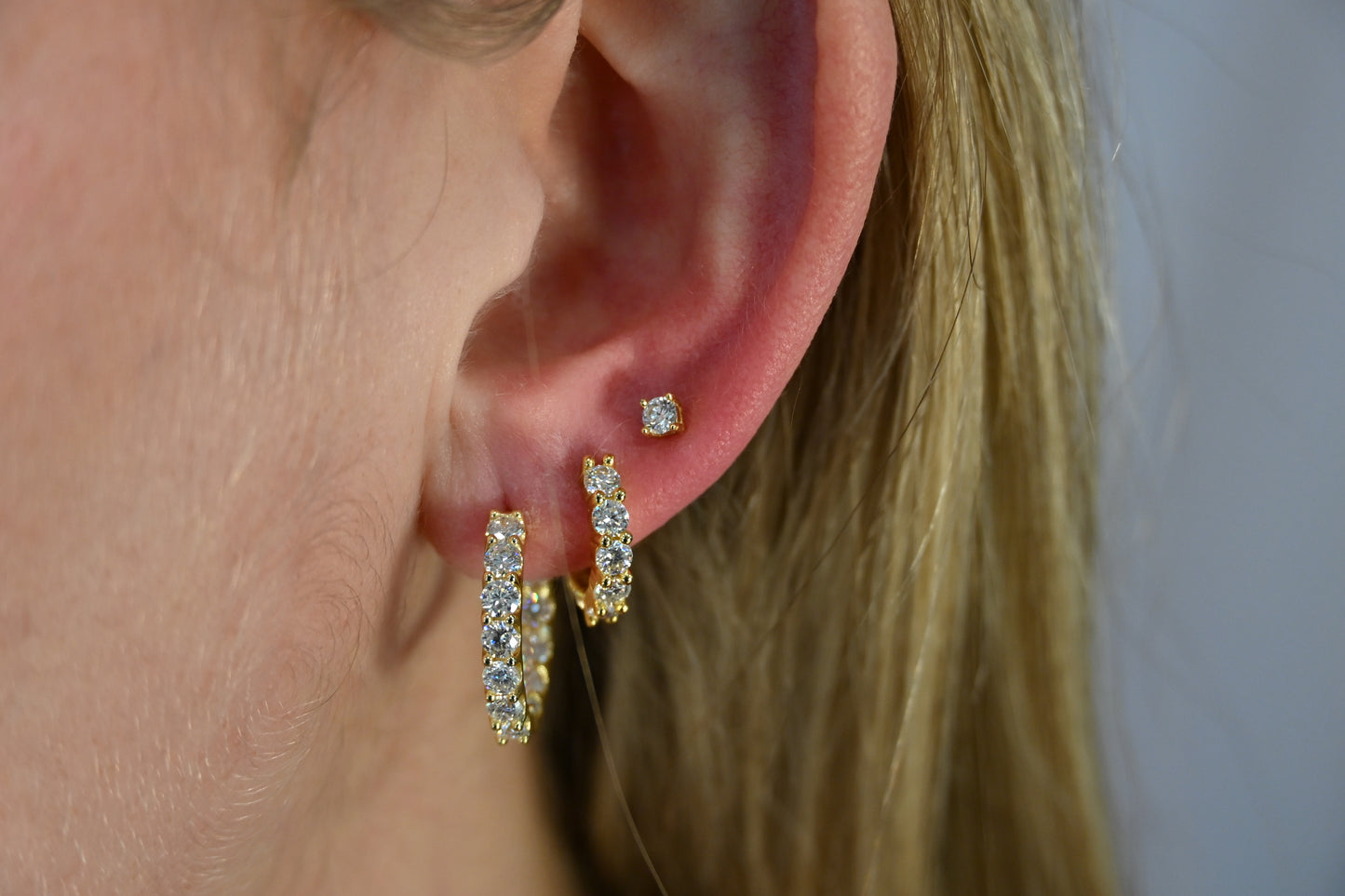 Eternal Sparkle 3MM Moissanite Hoop Earrings