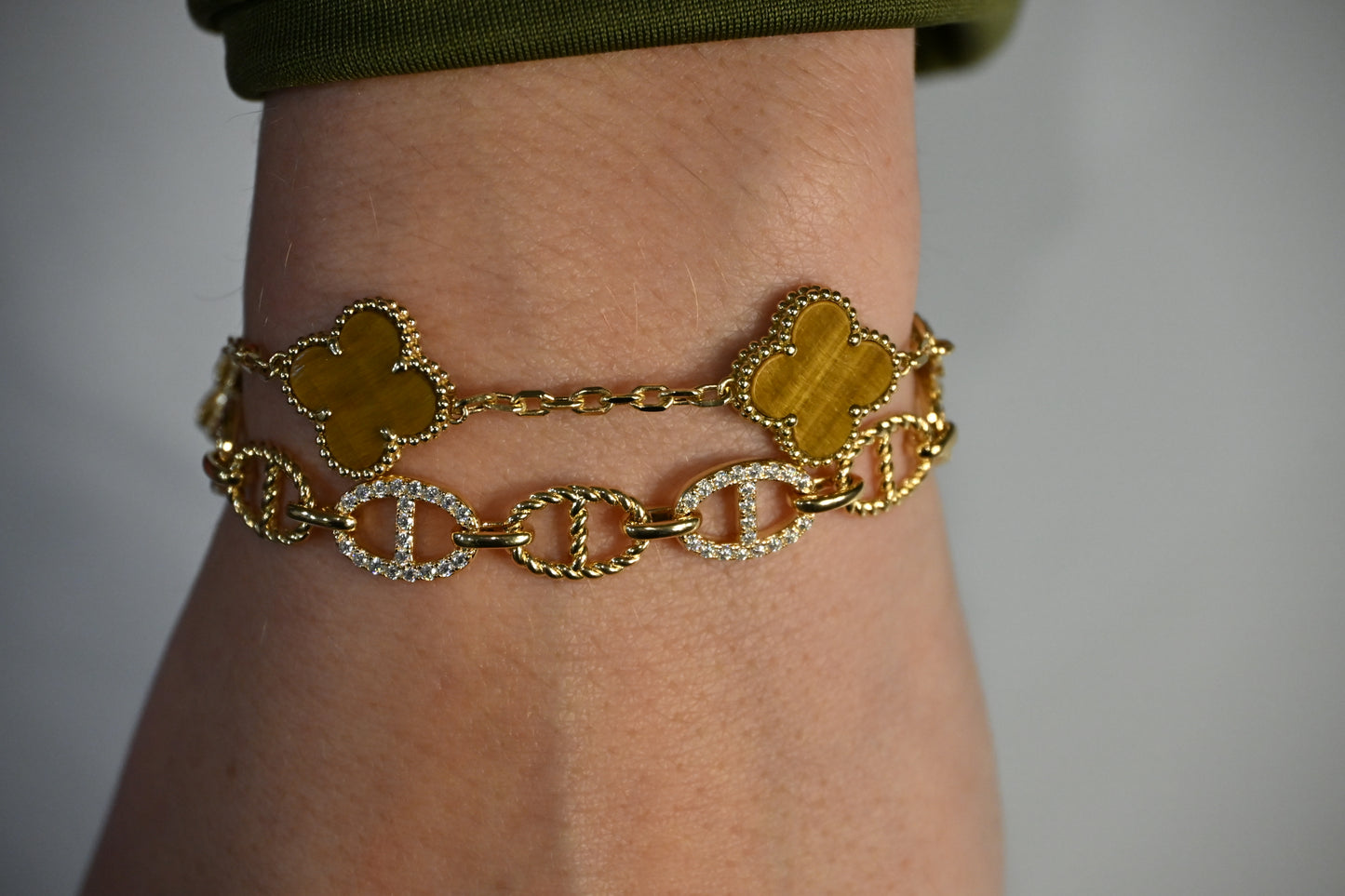 Tiger Eye Clover Alhambra Bracelet