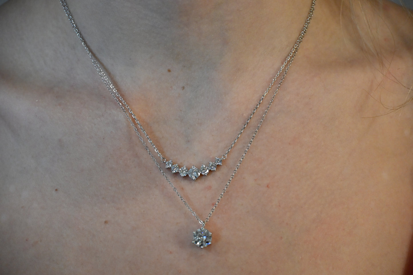 Luna Radiance – 1 Carat VVS Moissanite Solitaire Necklace in Platinum-Plated Sterling Silver