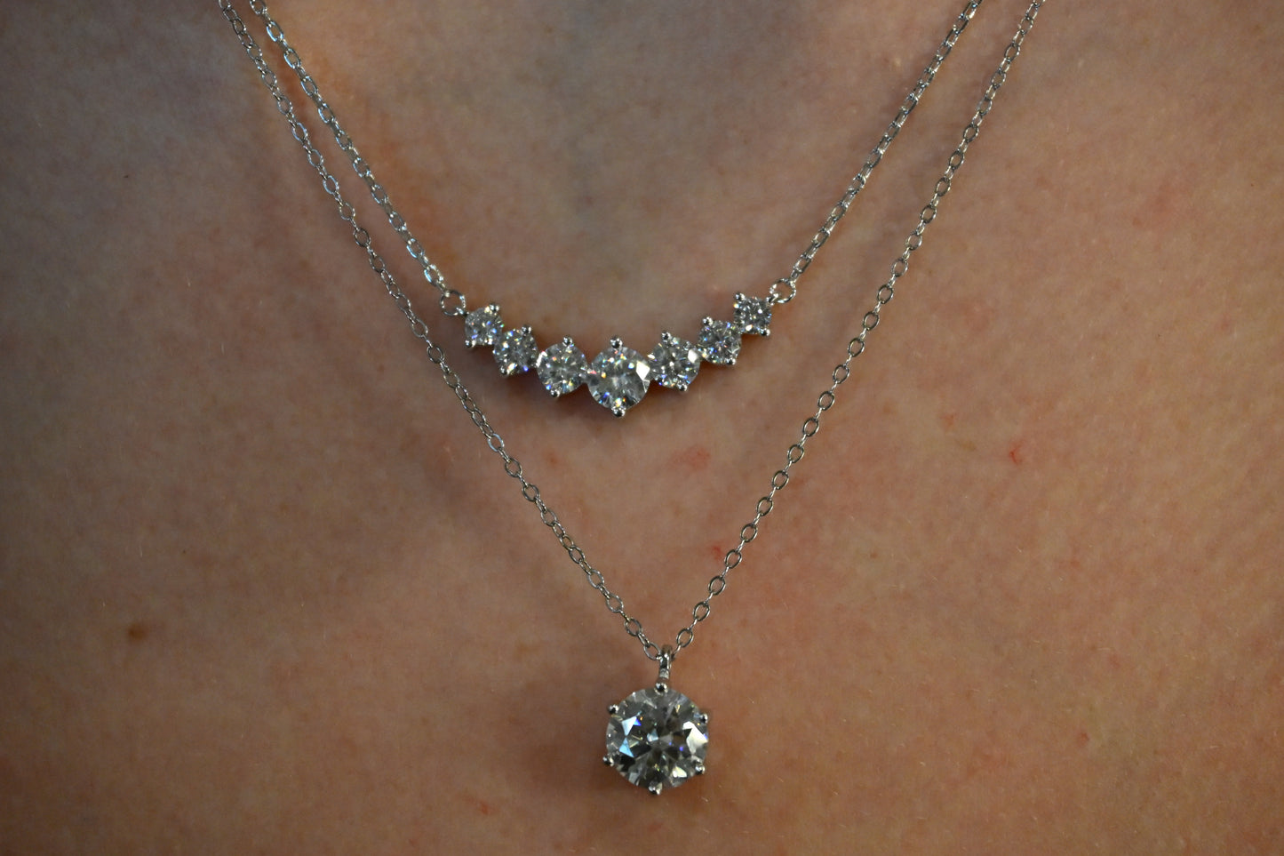 Luna Radiance – 1 Carat VVS Moissanite Solitaire Necklace in Platinum-Plated Sterling Silver