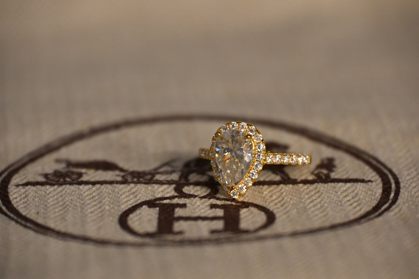 The Queen’s Gambit 2 Ct Pear Shaped Moissanite Tear Engagement Ring
