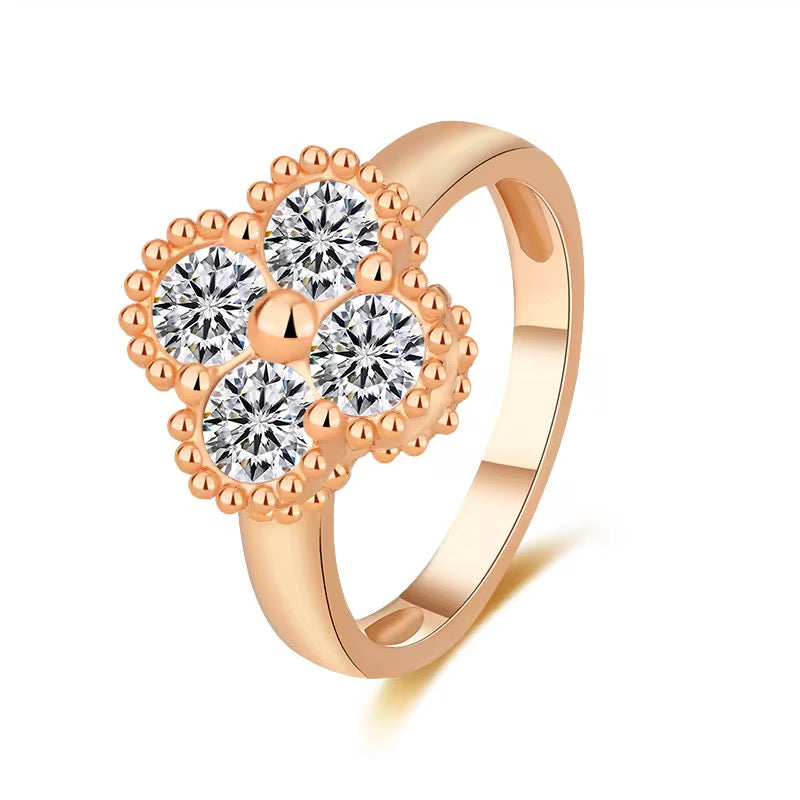 Women’s Clover Blossom Lab Created Moissanite Ring