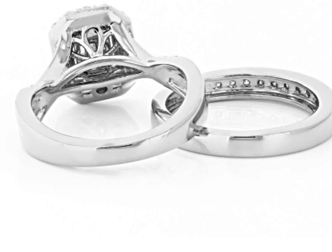 Lab-Grown Diamond Wedding Ring Set – Sterling Silver, 0.75 CTW | F–G Color, SI Clarity