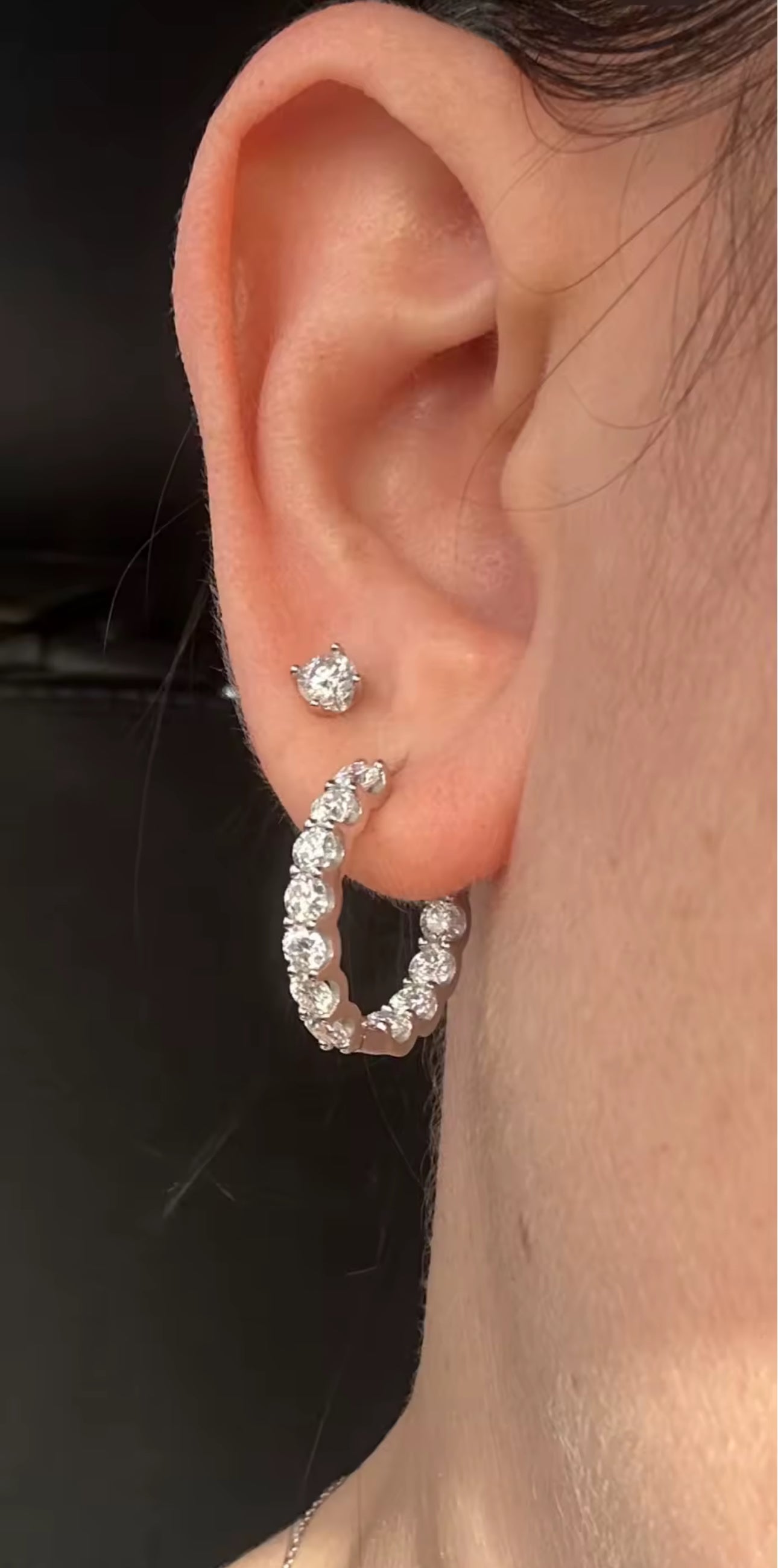 Eternal Sparkle 3MM Moissanite Hoop Earrings