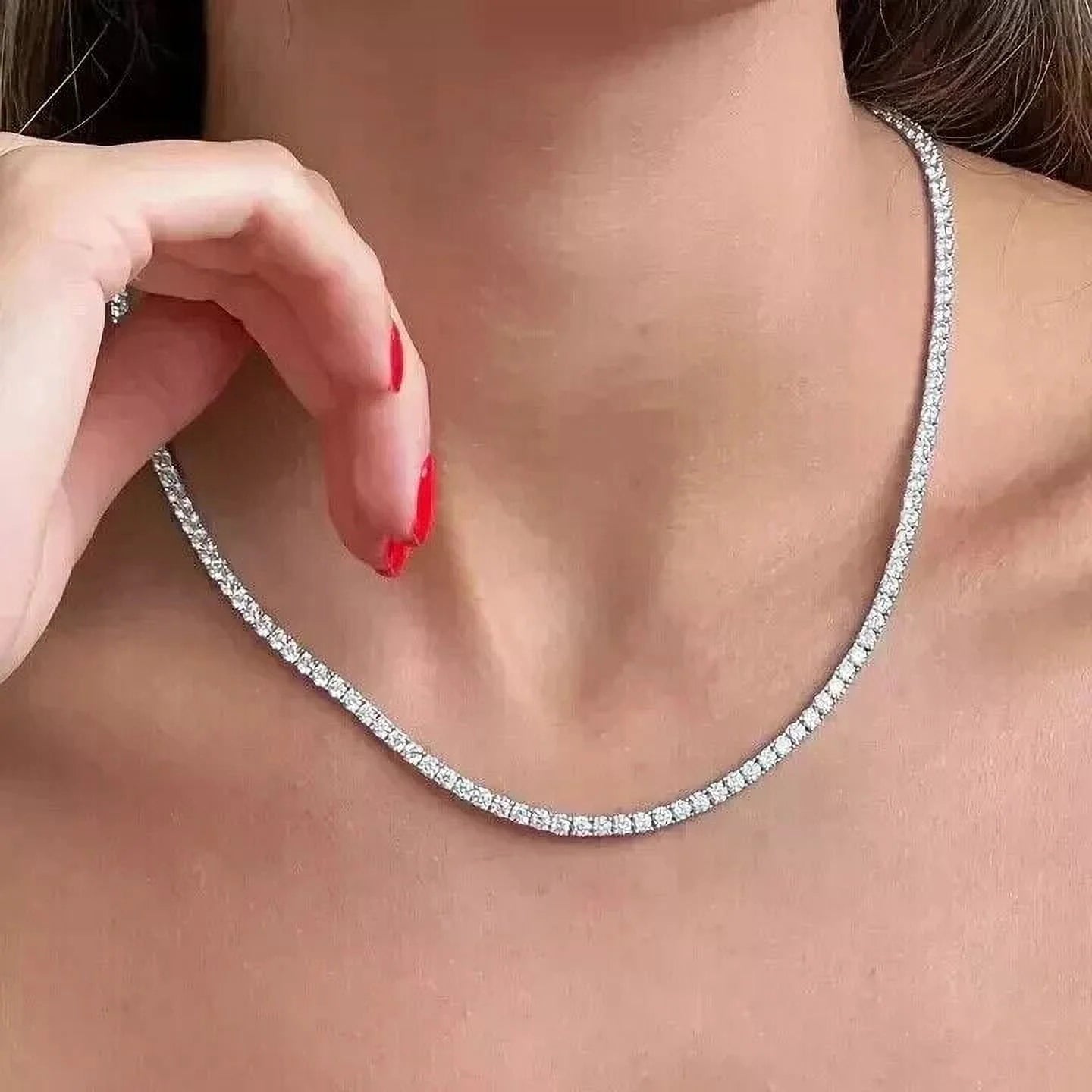 Eternity Moissanite Tennis Necklace