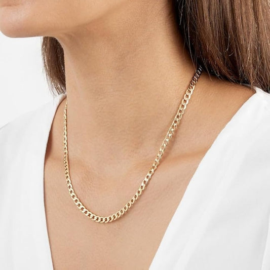Golden Muse Cuban Link Chain Necklace