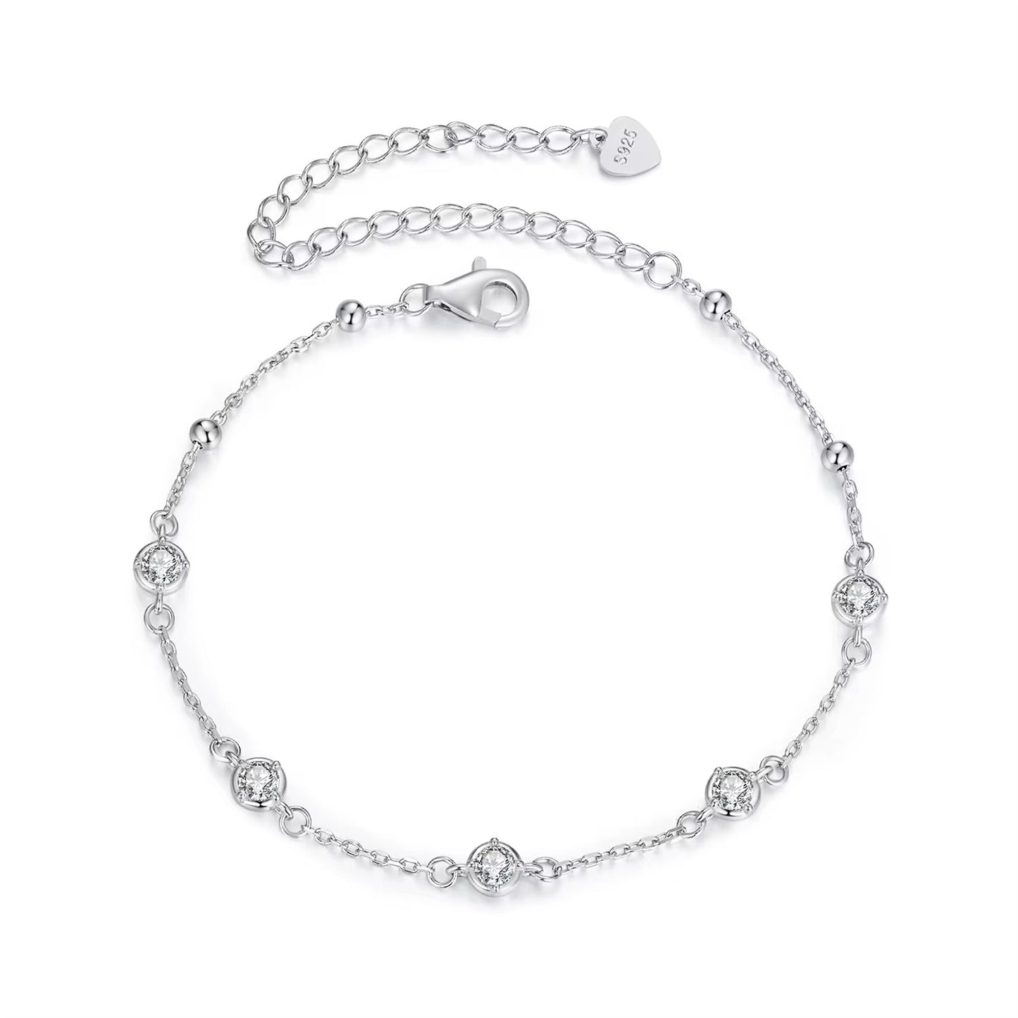 5-Stone Moissanite Solitaire Bracelet