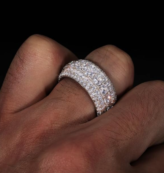 The Monarch Five Row Men’s Moissanite Band