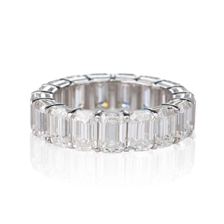 Titan Baguette Moissanite Eternity Ring