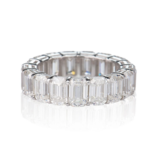 Titan Baguette Moissanite Eternity Ring