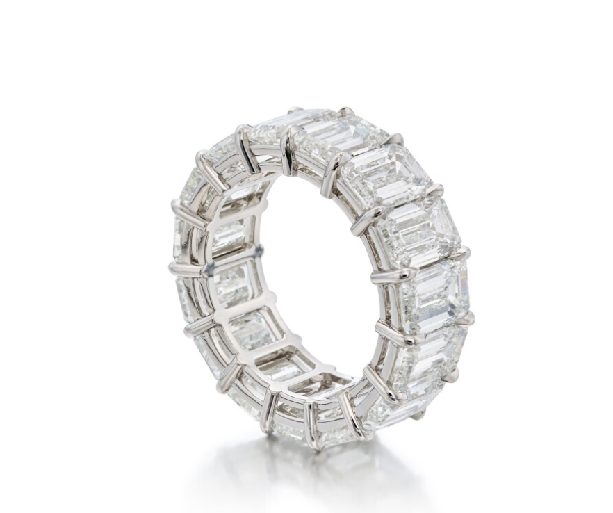 Titan Baguette Moissanite Eternity Ring