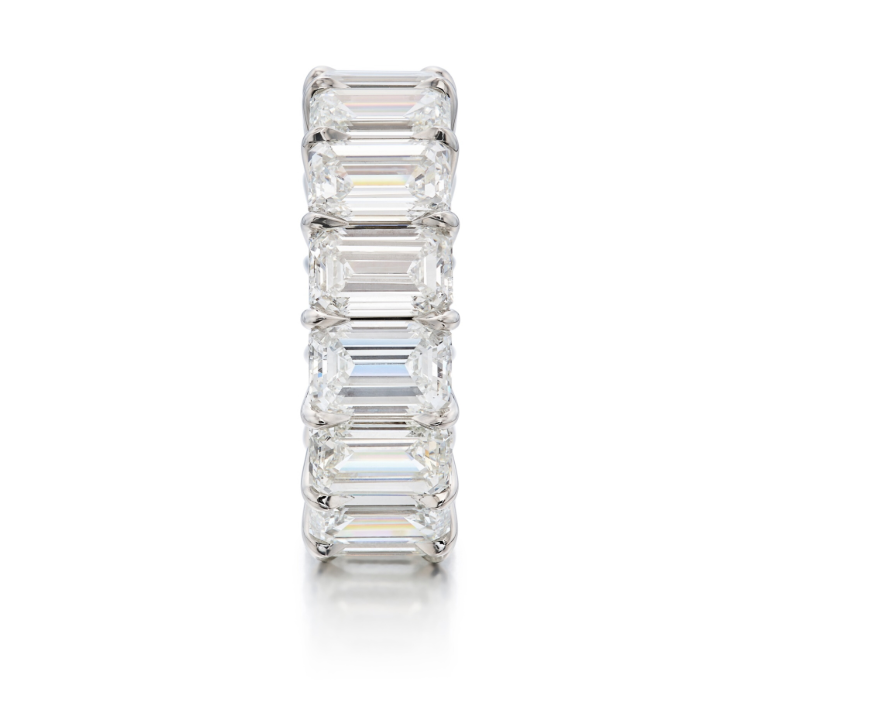 Titan Baguette Moissanite Eternity Ring