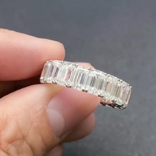 Titan Baguette Moissanite Eternity Ring
