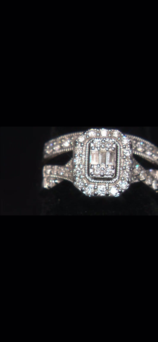 Lab-Grown Diamond Wedding Ring Set – Sterling Silver, 0.75 CTW | F–G Color, SI Clarity