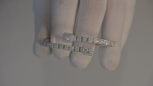 T Square Moissanite Baguette Bangle