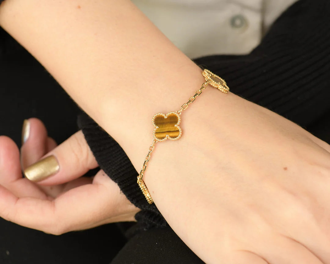 Tiger Eye Clover Alhambra Bracelet