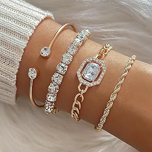 designer fashion bracelets, top down view