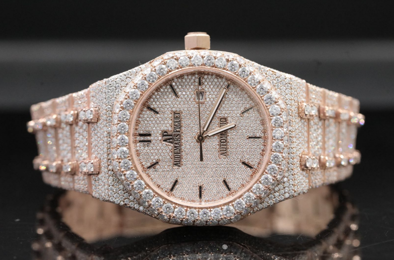 AP Royal Oak Rose Gold Moissanite Watch