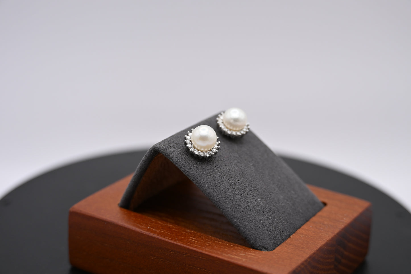 The Empress Halo Pearl Studs