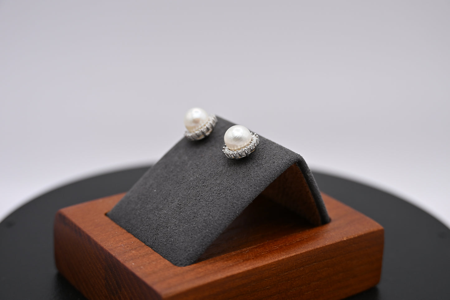 The Empress Halo Pearl Studs