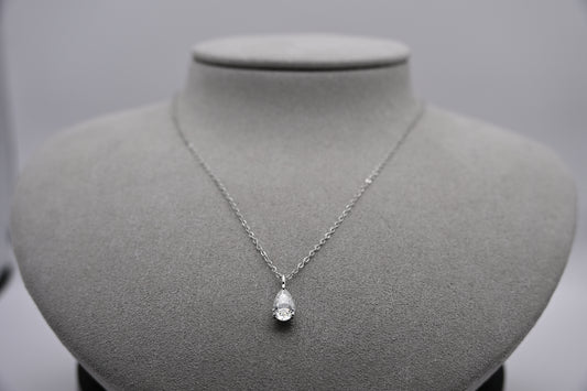 Willow Pear Cut Solitaire Pendant Necklace