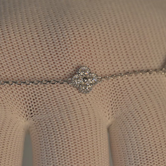 moissanite charm bracelet, front view